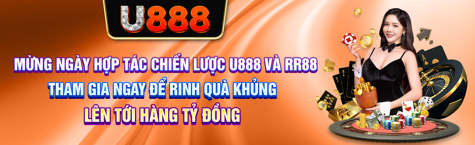 Mừng ngày hợp tác chiến lược U888 và RR88 banner